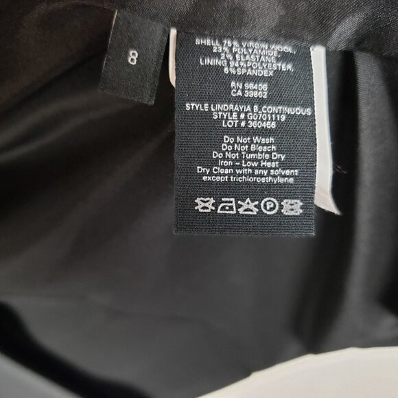 Theory Lindrayia B Continuous Black Wool Open Front Blazer Womens Size 8 - Picture 4 of 6